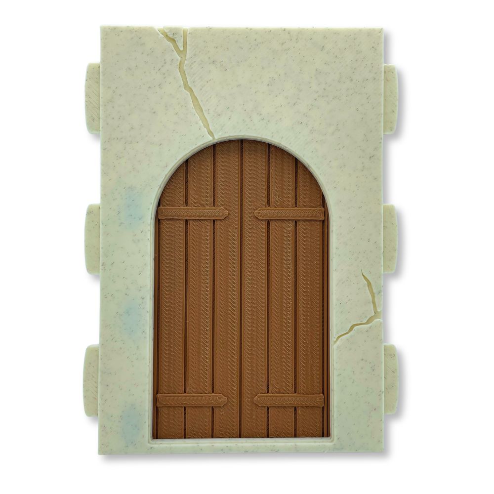 Pared con puerta curva y grieta 80x120mm