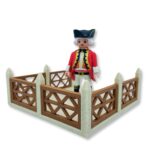 Terraza con vallas de madera abierta un lateral 100x100mm A