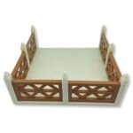 Terraza con vallas de madera abierta un lateral 100x100mm A