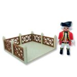 Terraza con vallas de madera abierta un lateral 100x100mm A